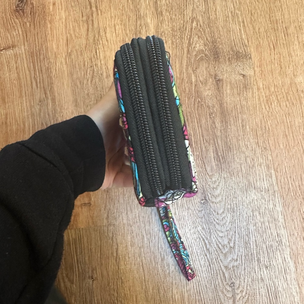 Multi Color Patterned Double Zip Wallet - image 7